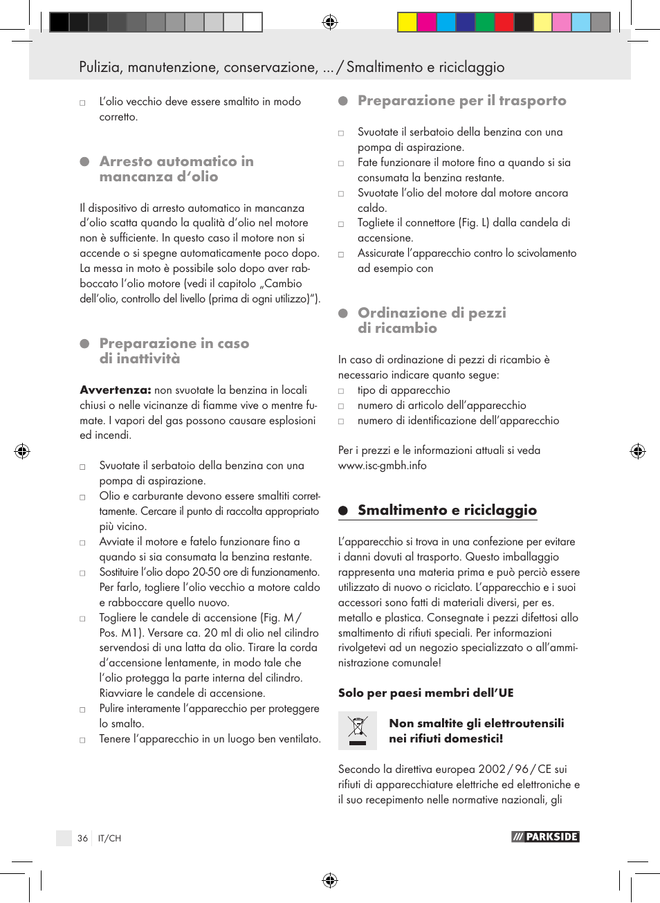 Parkside PSE 2800 B2 User Manual | Page 36 / 53