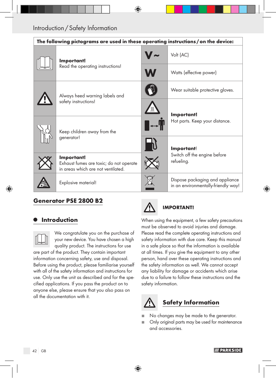 Parkside PSE 2800 B2 User Manual | Page 42 / 53