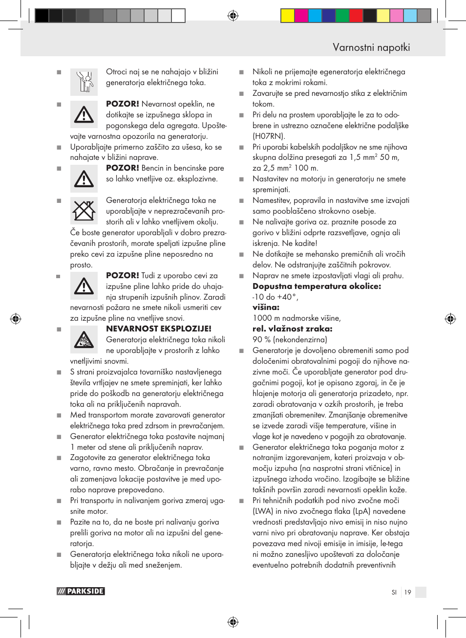 Varnostni napotki uvod / varnostni napotki | Parkside PSE 2800 B2 User Manual | Page 19 / 65