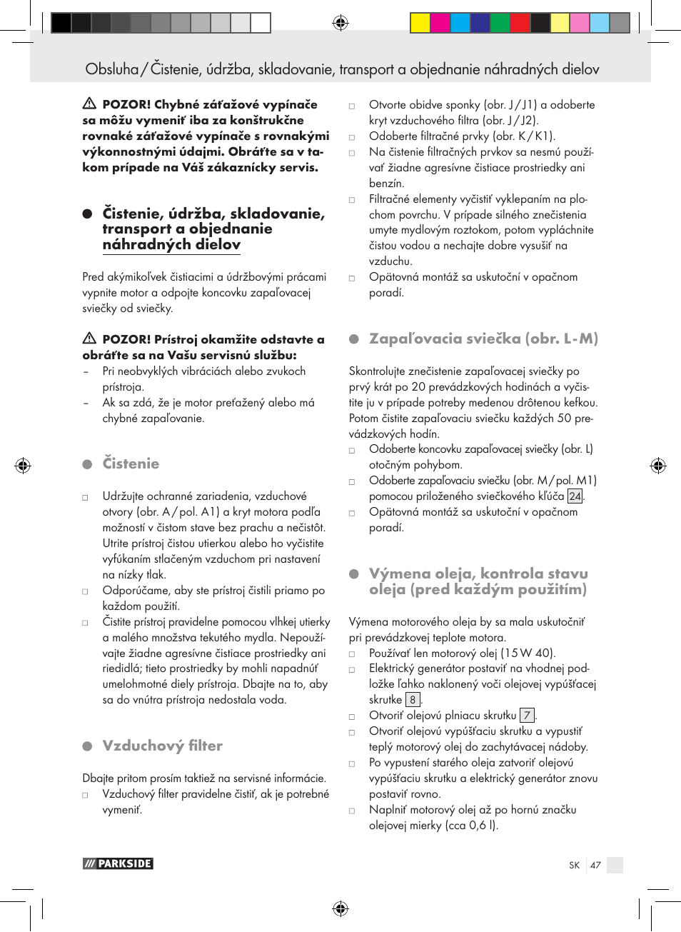 Parkside PSE 2800 B2 User Manual | Page 47 / 65