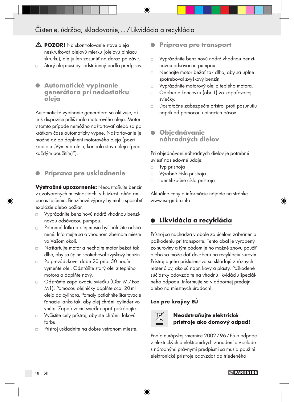 Parkside PSE 2800 B2 User Manual | Page 48 / 65