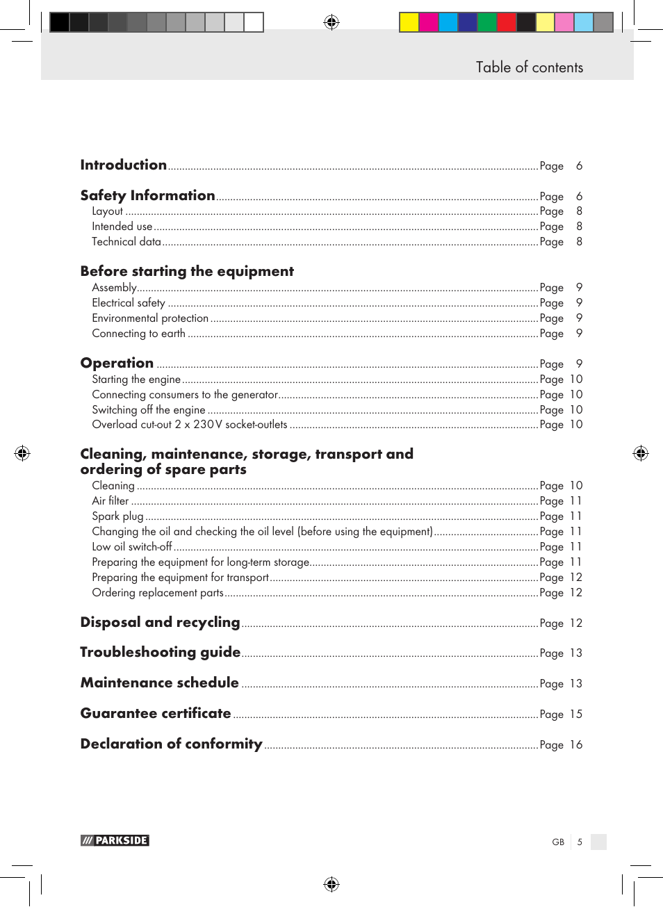 Parkside PSE 2800 B2 User Manual | Page 5 / 65