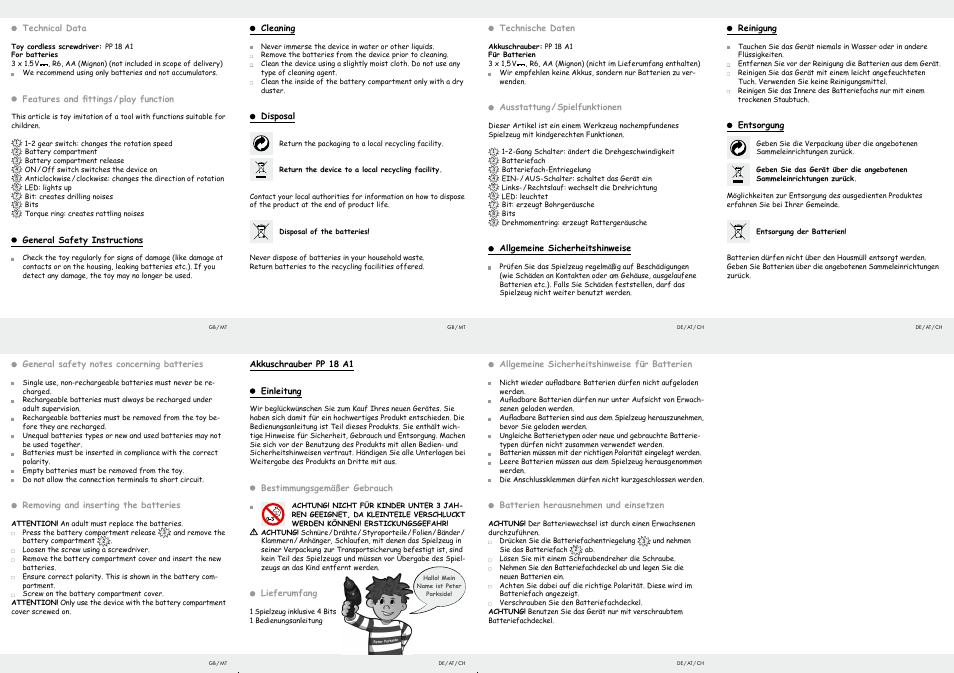 Parkside PP 18 A1 User Manual | Page 2 / 2