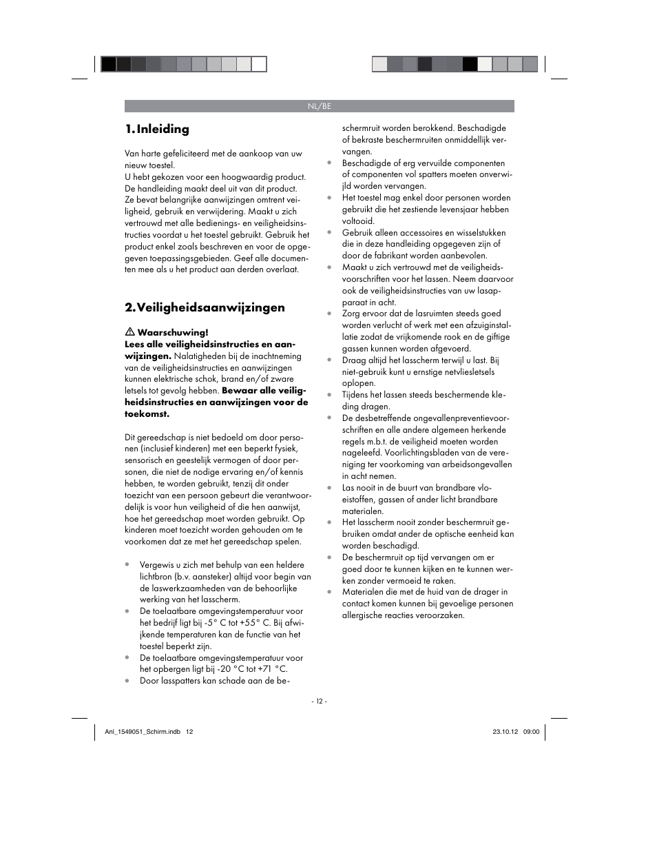 Parkside Welding Screen User Manual | Page 12 / 28