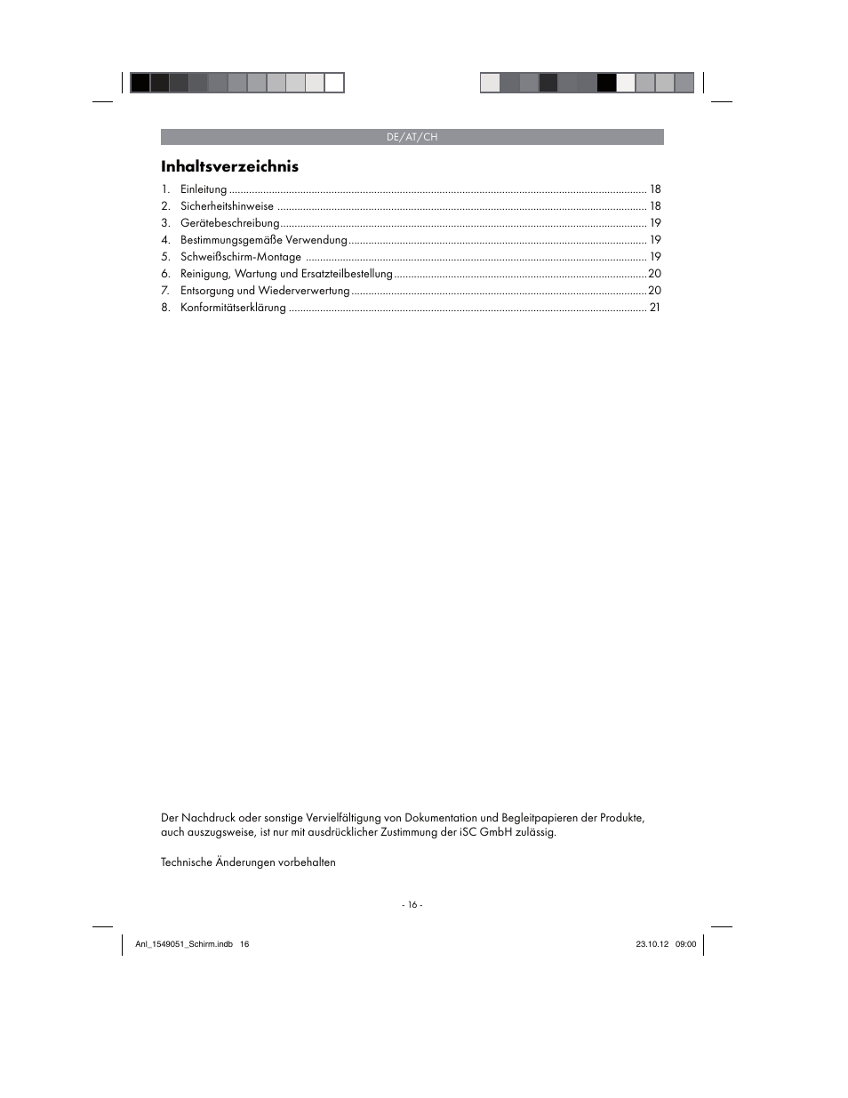 Parkside Welding Screen User Manual | Page 16 / 28