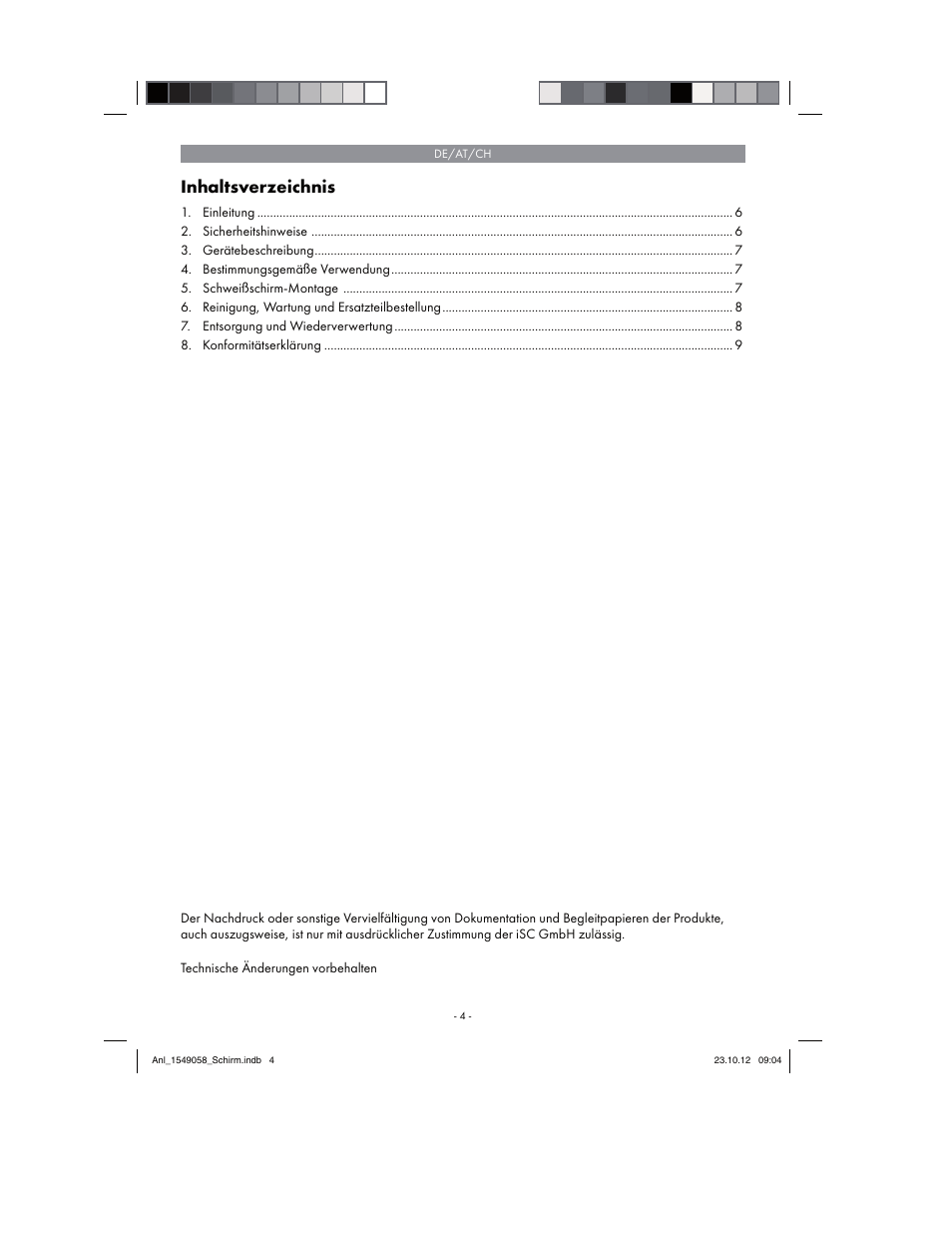 Parkside Welding Screen User Manual | Page 4 / 28
