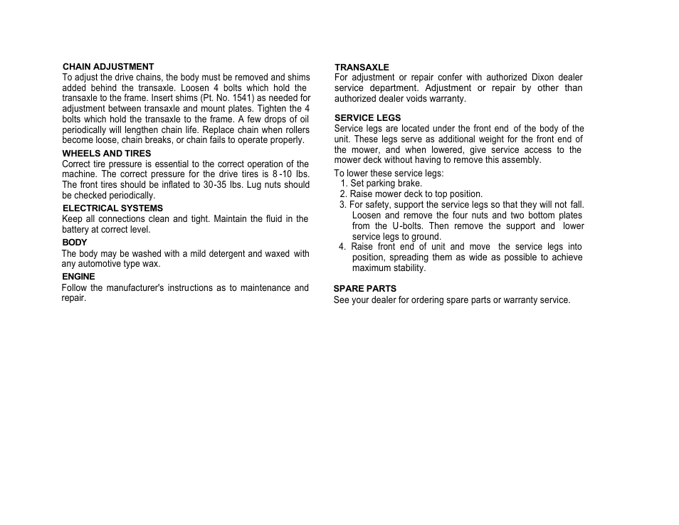 Dixon ZTR421 User Manual | Page 9 / 16