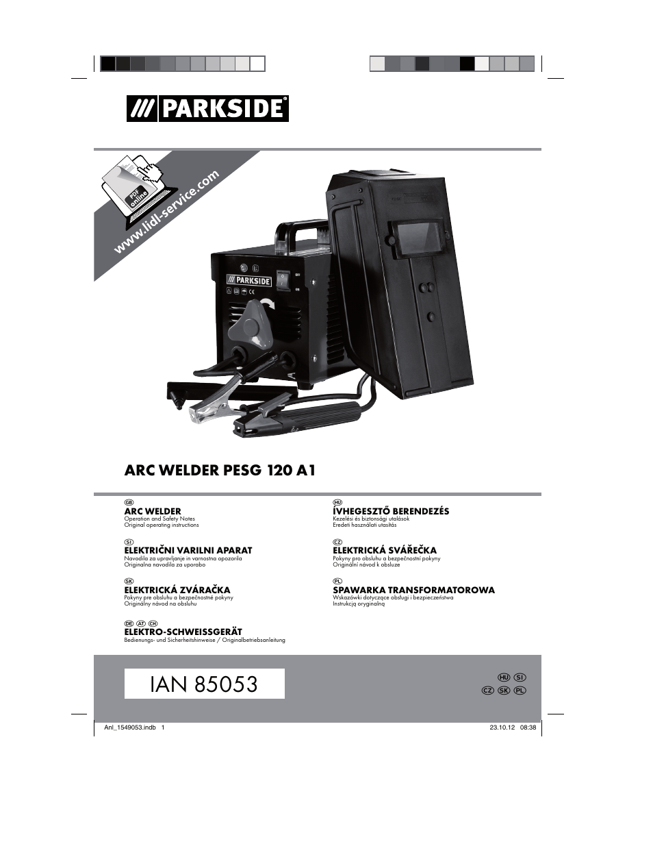 Parkside PESG 120 A1 User Manual | 94 pages