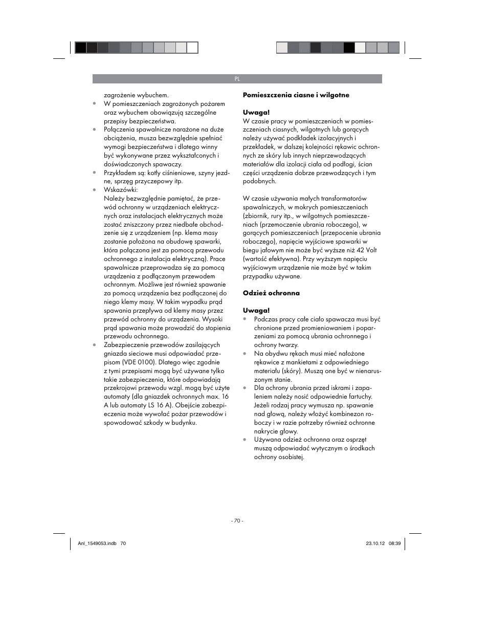Parkside PESG 120 A1 User Manual | Page 70 / 94