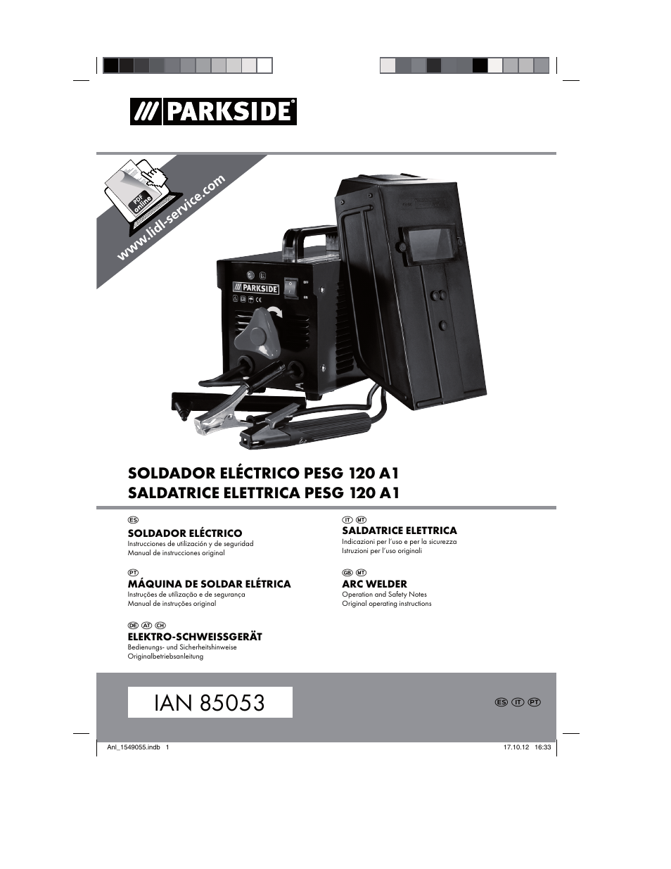 Parkside PESG 120 A1 User Manual | 66 pages