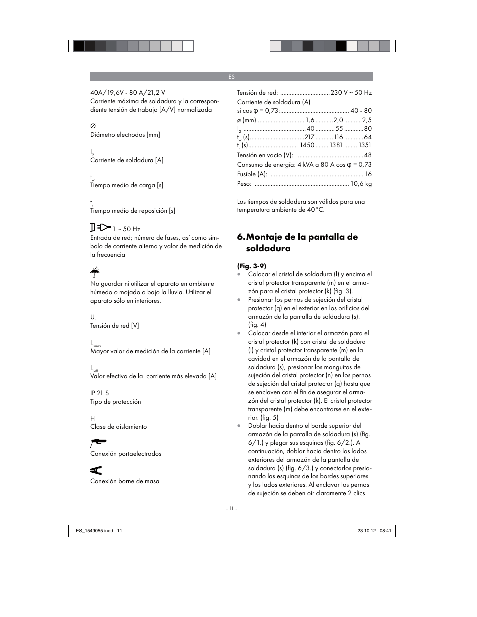 Montaje de la pantalla de soldadura | Parkside PESG 120 A1 User Manual | Page 11 / 66