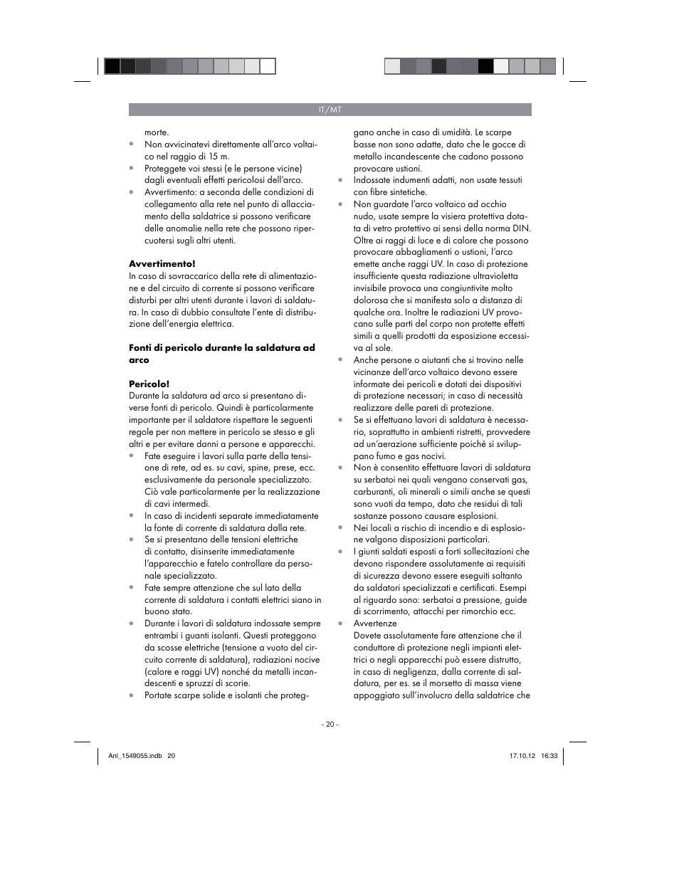 Parkside PESG 120 A1 User Manual | Page 20 / 66