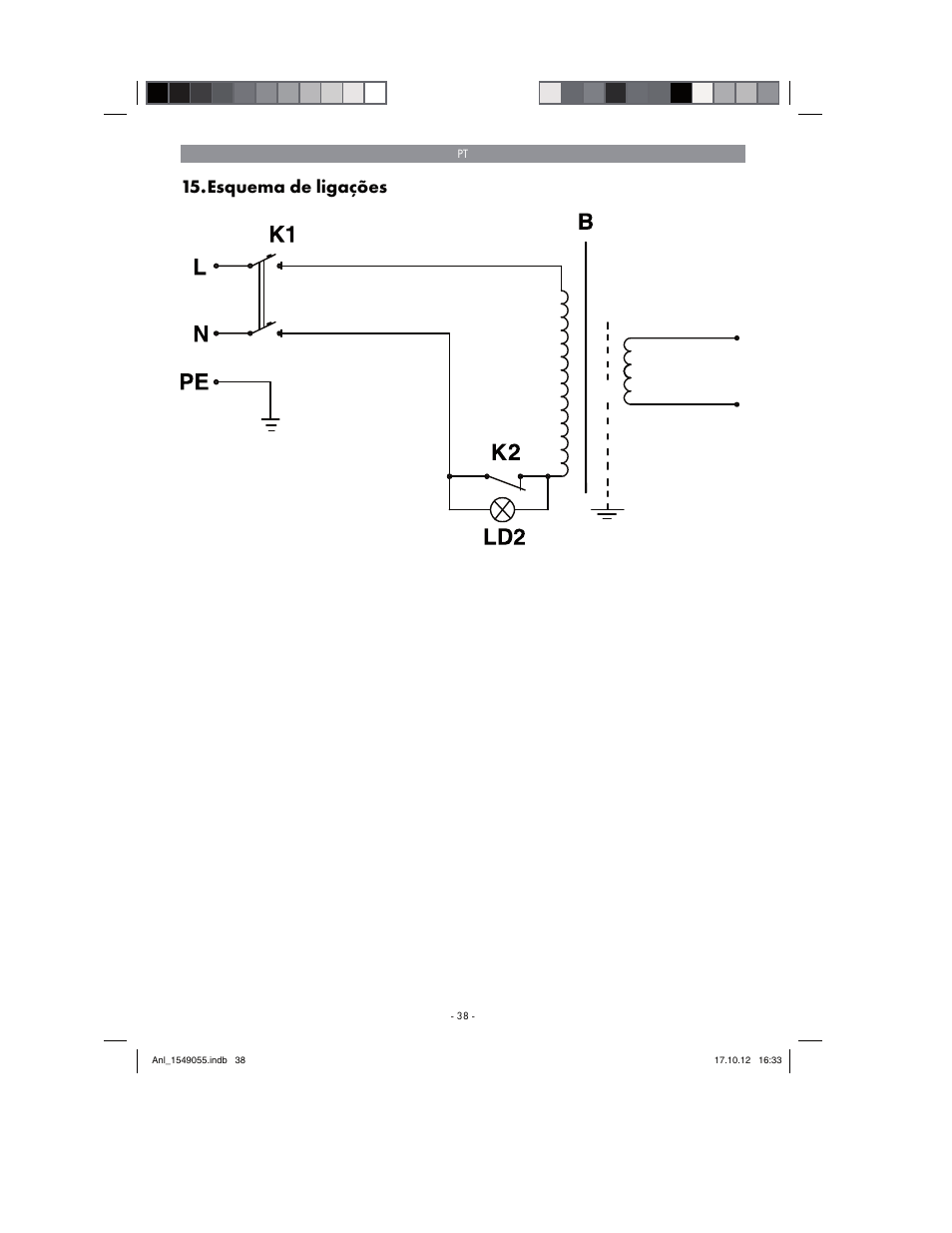 Esquema de ligações | Parkside PESG 120 A1 User Manual | Page 38 / 66