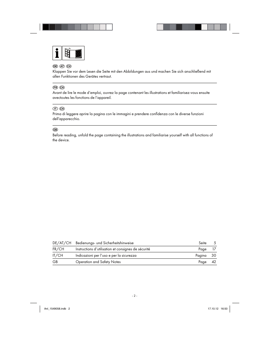 F a c | Parkside PESG 120 A1 User Manual | Page 2 / 58