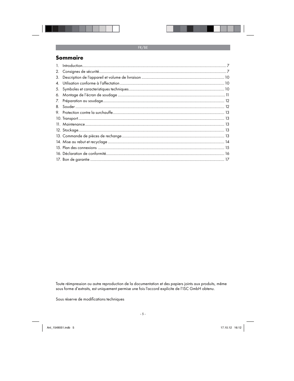Sommaire | Parkside PESG 120 A1 User Manual | Page 5 / 58