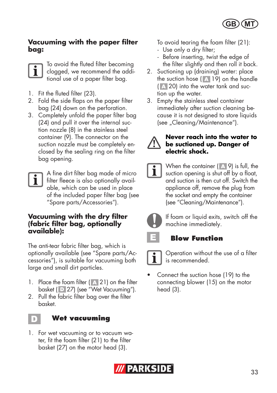 Mt gb | Parkside PNTS 1400 D1 User Manual | Page 33 / 56