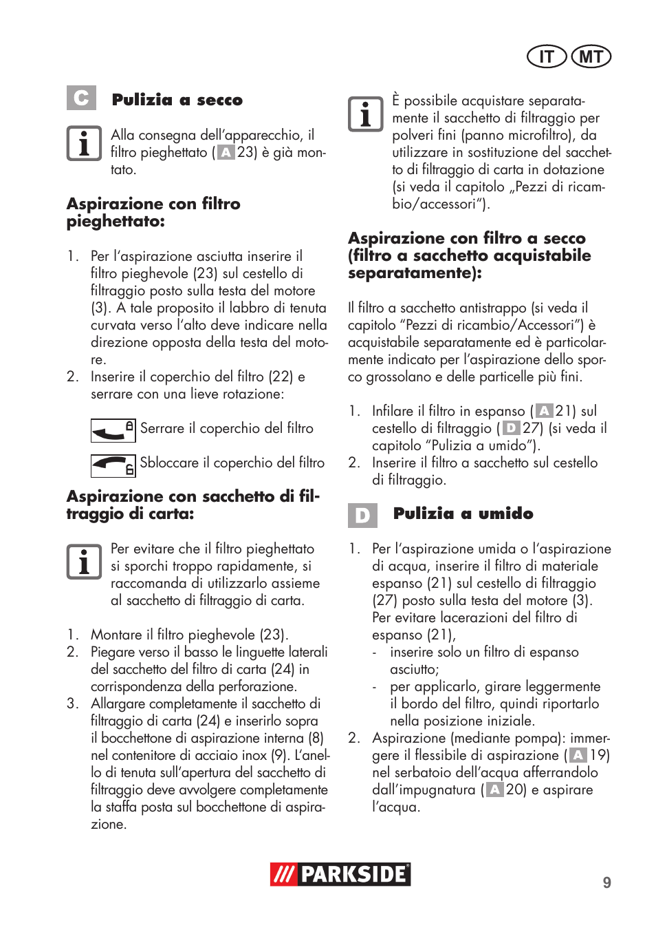 It mt | Parkside PNTS 1400 D1 User Manual | Page 9 / 56