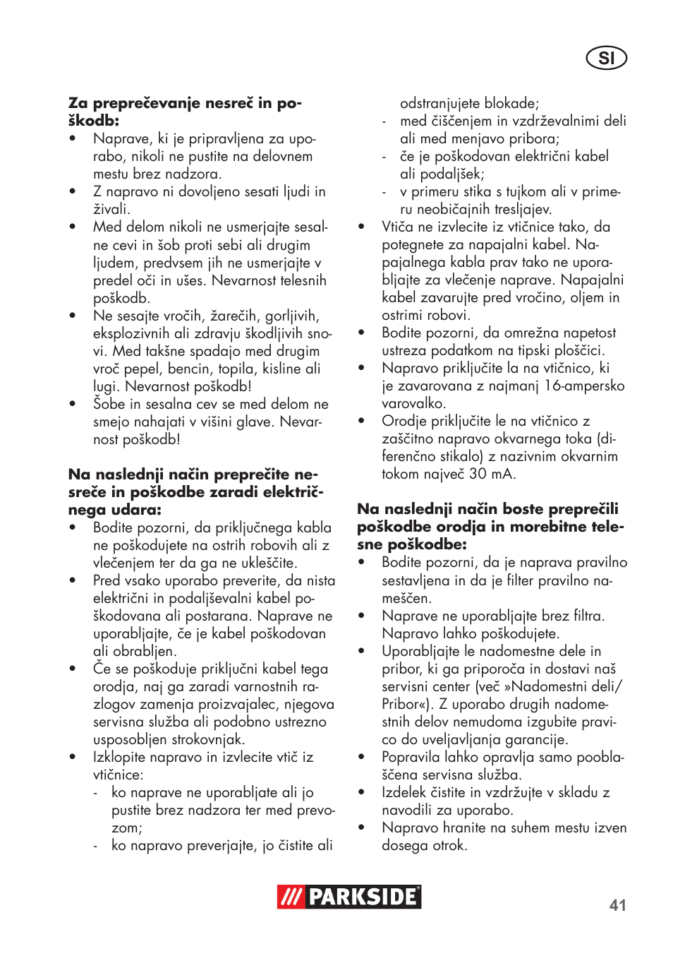 Parkside PNTS 1400 D1 User Manual | Page 41 / 88