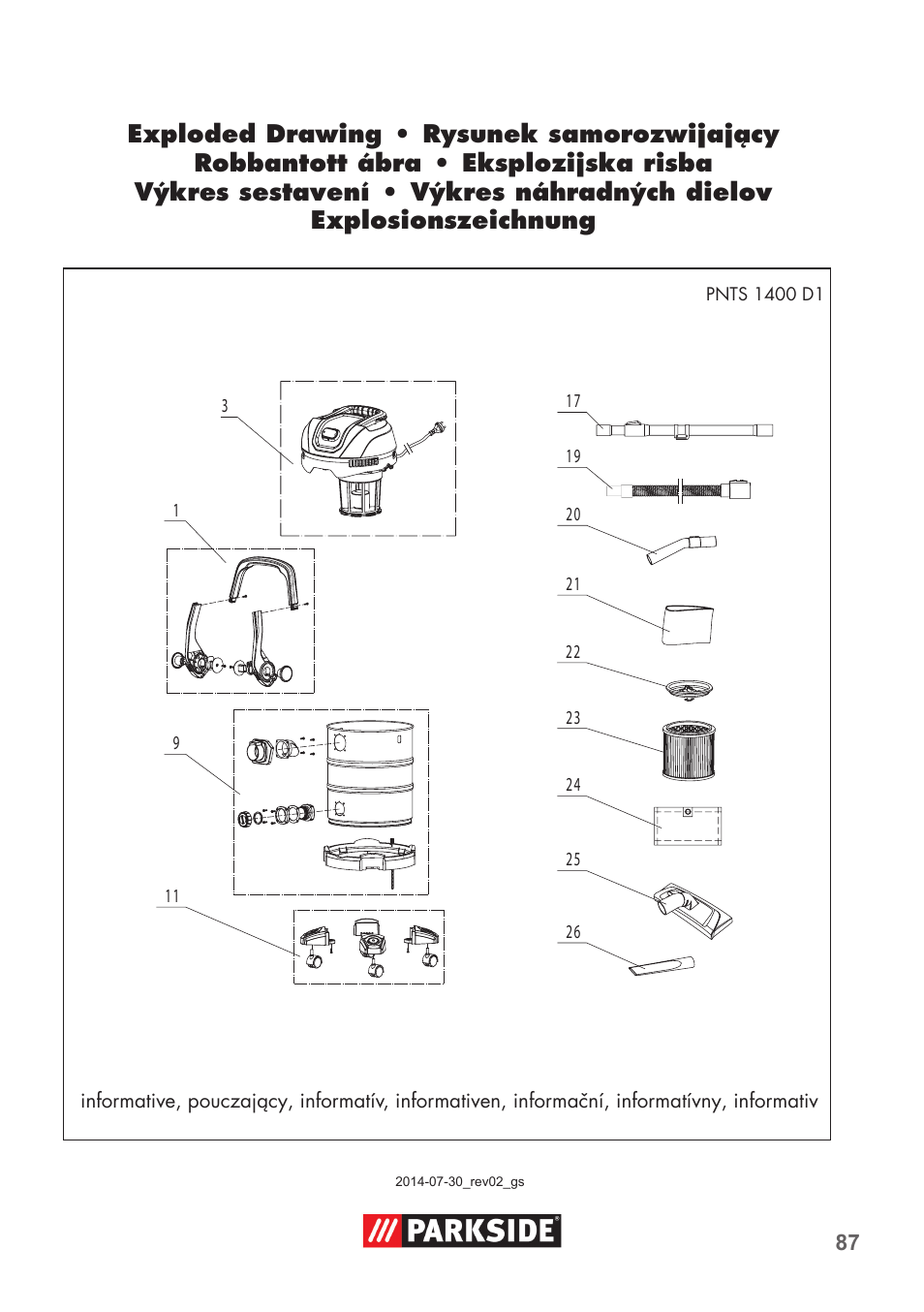 Parkside PNTS 1400 D1 User Manual | Page 87 / 88