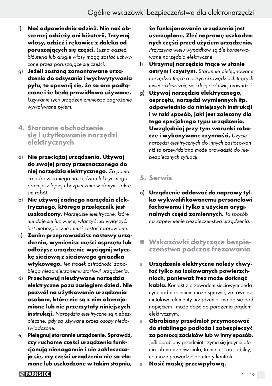 Parkside POF 1200 A1 User Manual | Page 19 / 69