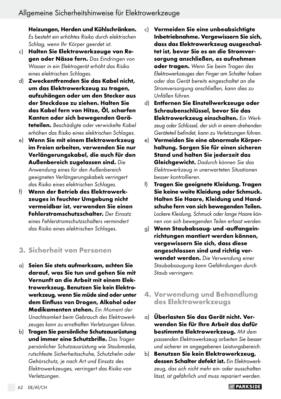 Parkside POF 1200 A1 User Manual | Page 62 / 69
