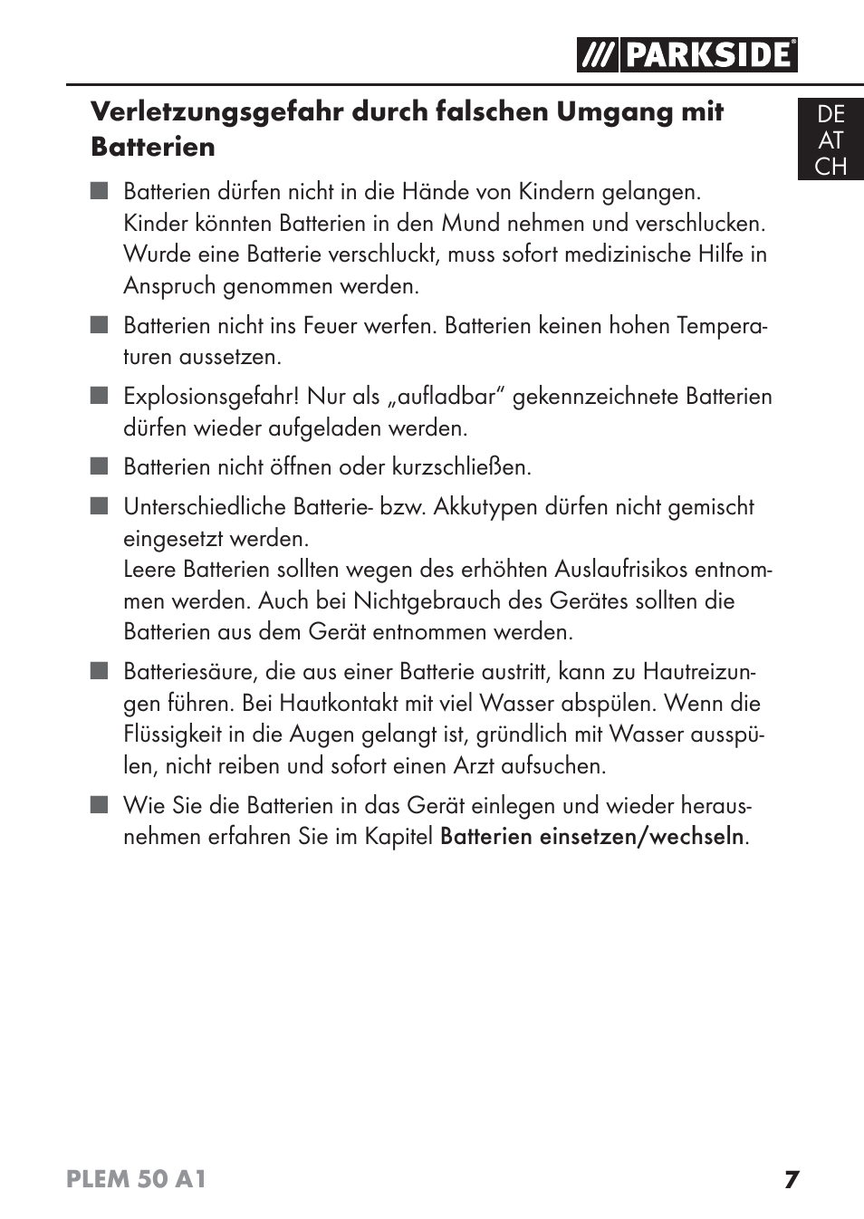 Parkside PLEM 50 A1 User Manual | Page 10 / 92