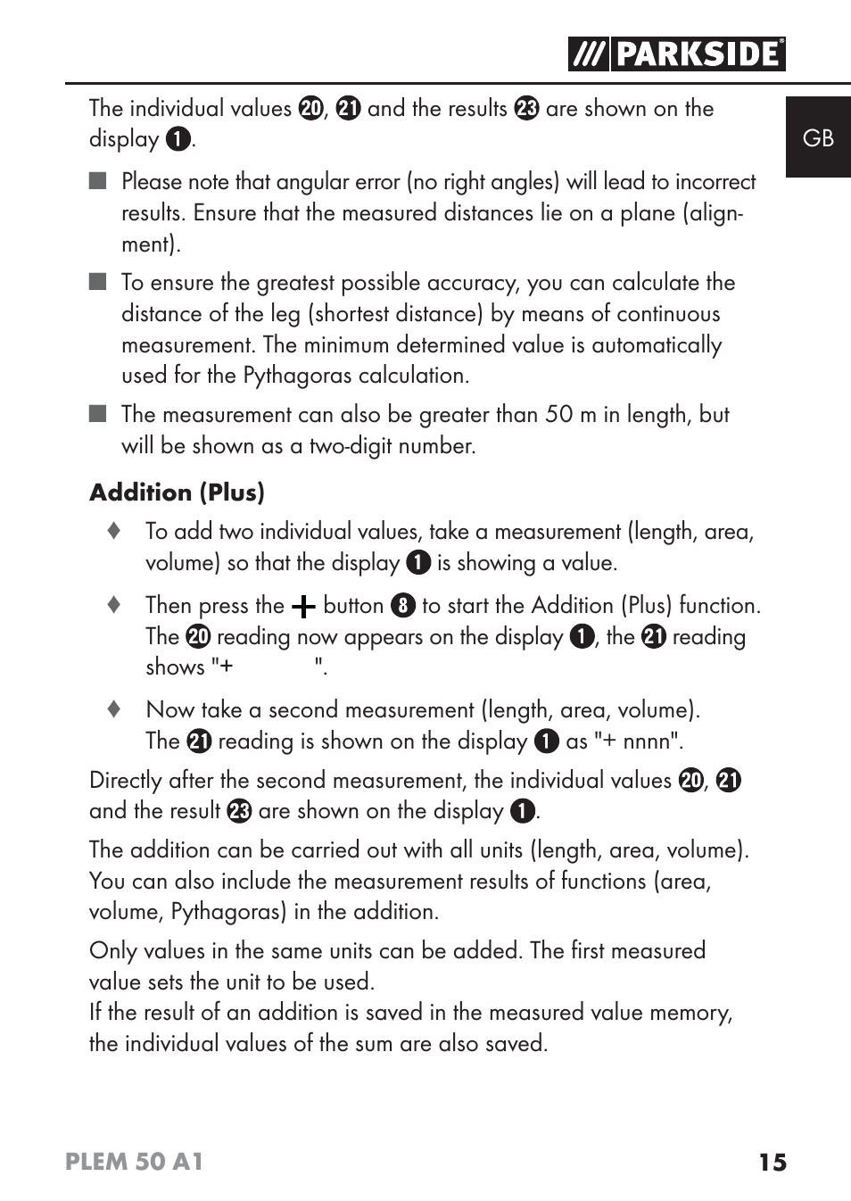 Parkside PLEM 50 A1 User Manual | Page 18 / 114