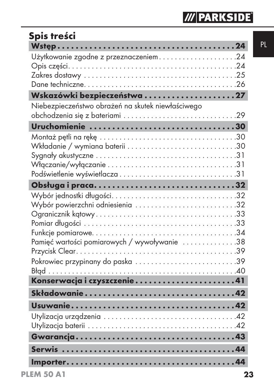 Parkside PLEM 50 A1 User Manual | Page 26 / 114