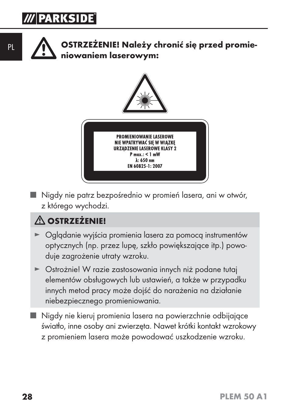 Parkside PLEM 50 A1 User Manual | Page 31 / 114