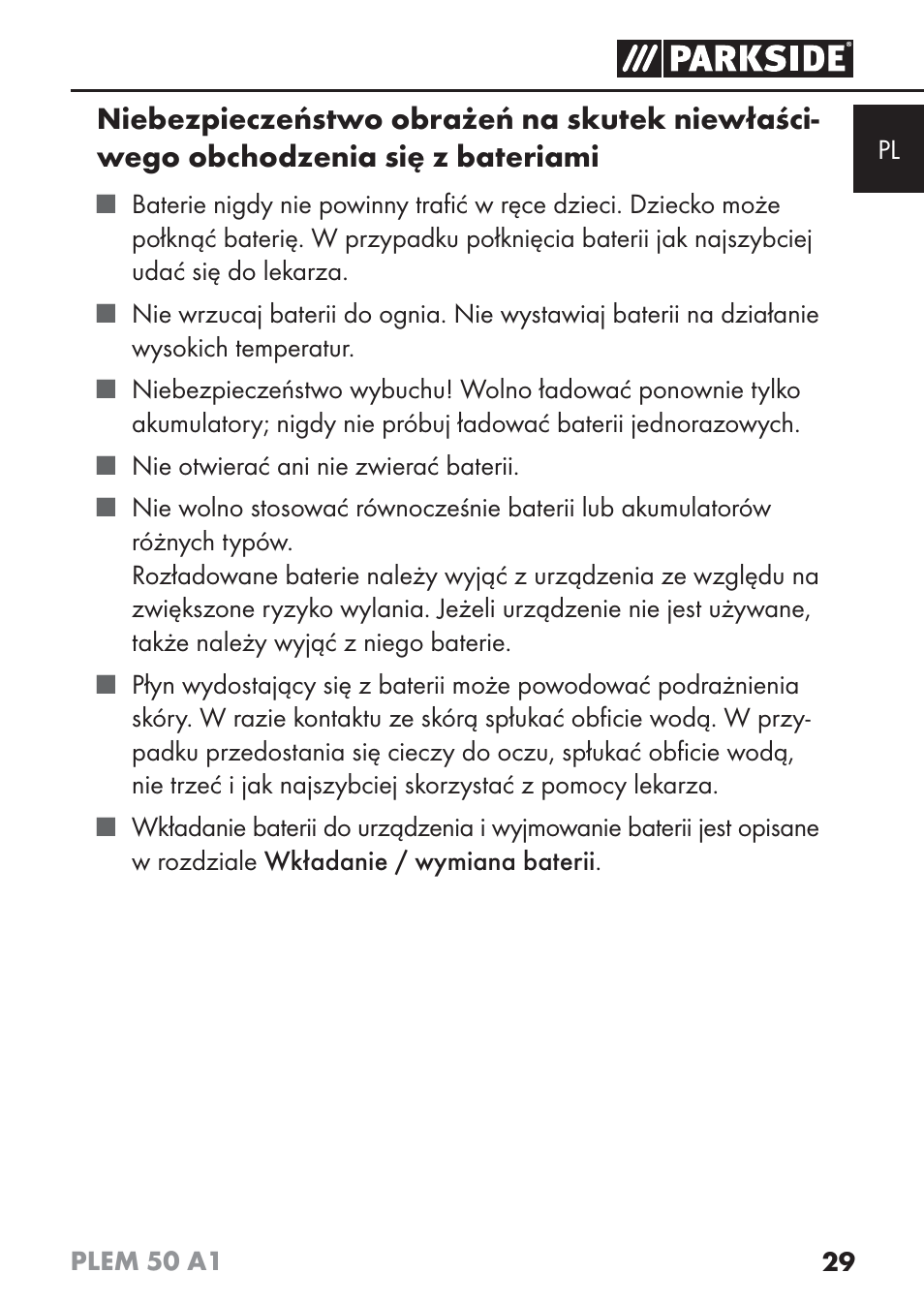 Parkside PLEM 50 A1 User Manual | Page 32 / 114