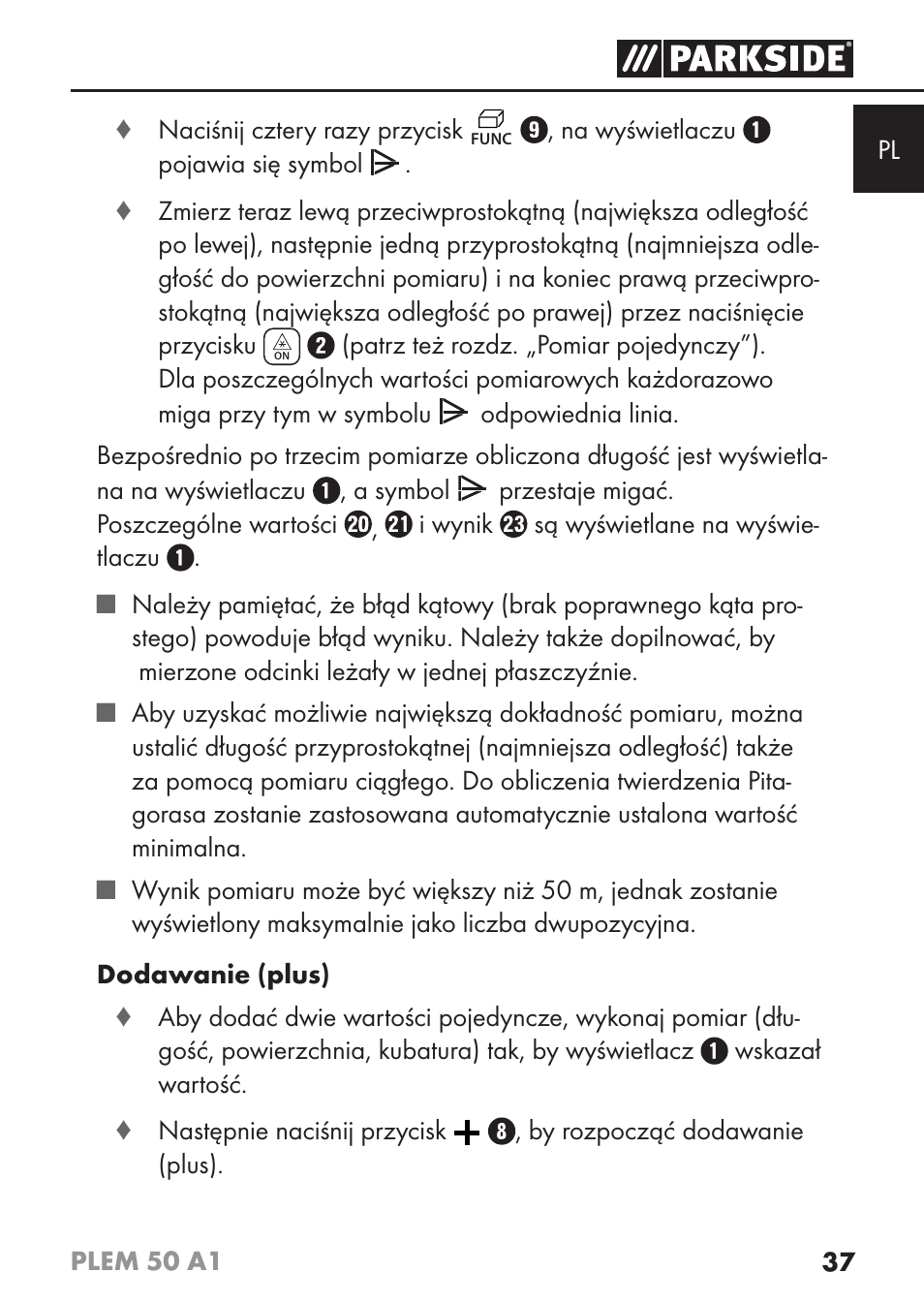 Parkside PLEM 50 A1 User Manual | Page 40 / 114