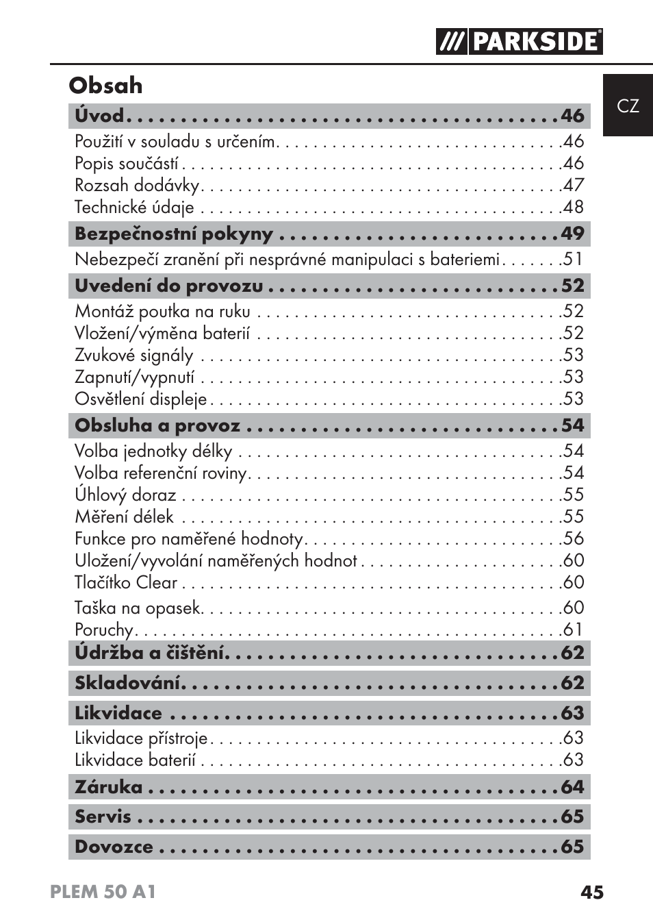 Parkside PLEM 50 A1 User Manual | Page 48 / 114