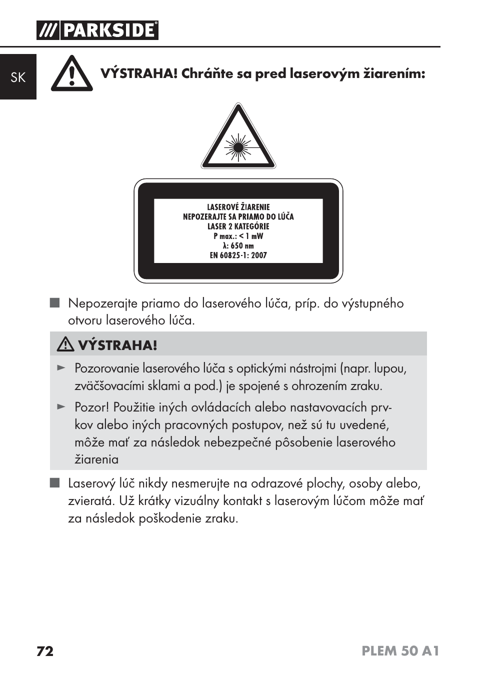 Parkside PLEM 50 A1 User Manual | Page 75 / 114