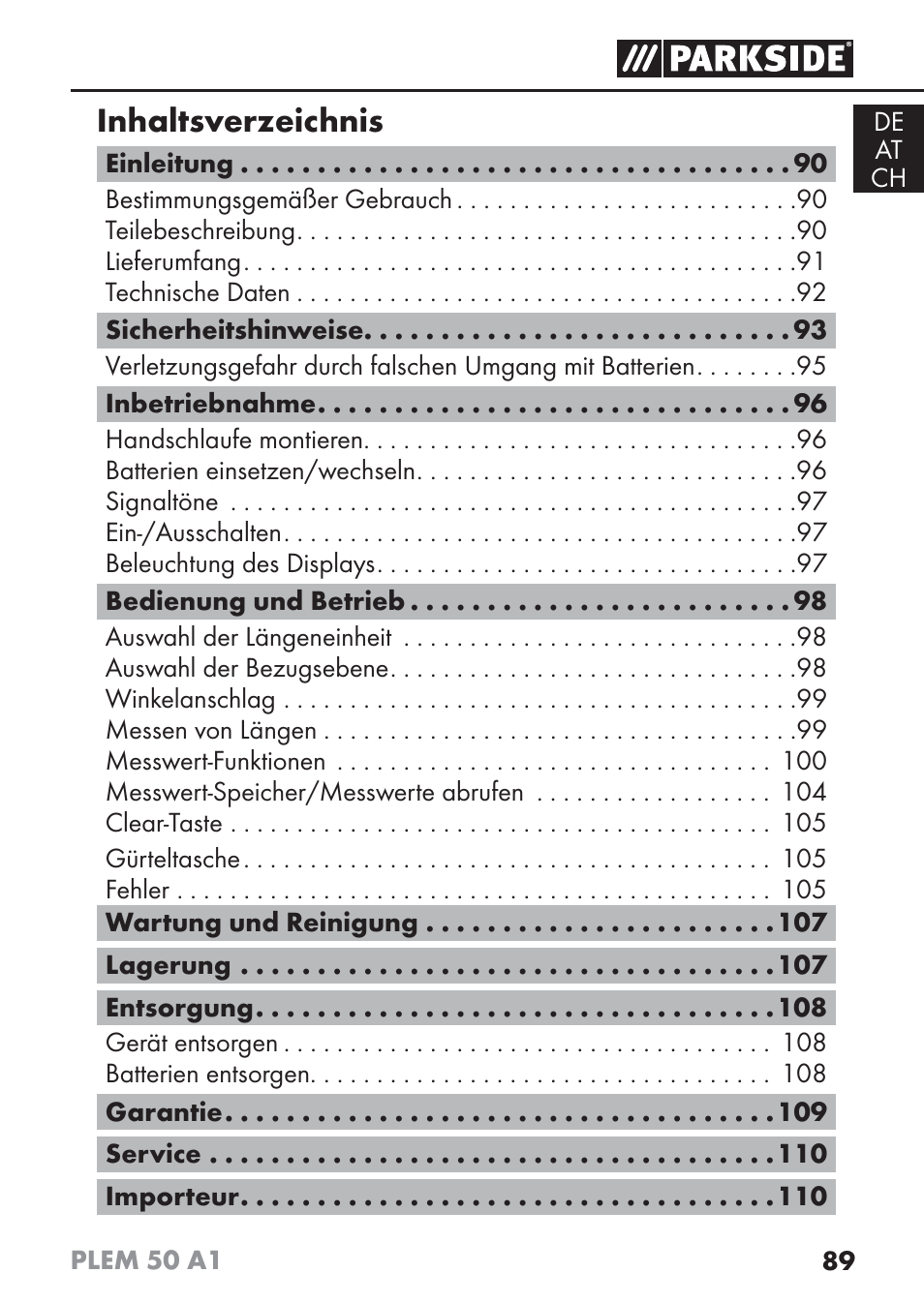 Parkside PLEM 50 A1 User Manual | Page 92 / 114