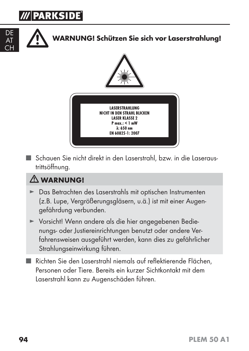Parkside PLEM 50 A1 User Manual | Page 97 / 114