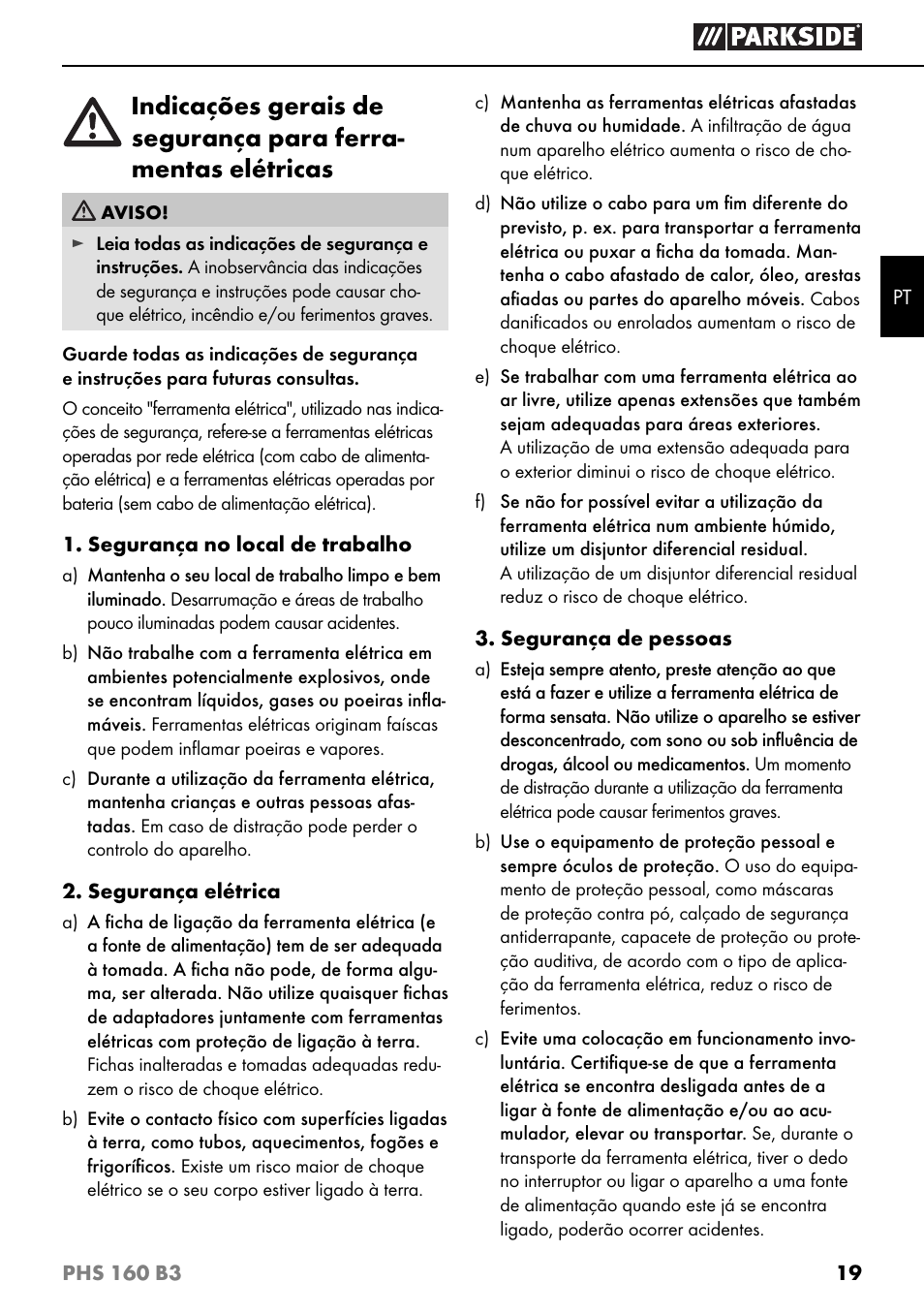 Parkside PHS 160 B3 User Manual | Page 22 / 44