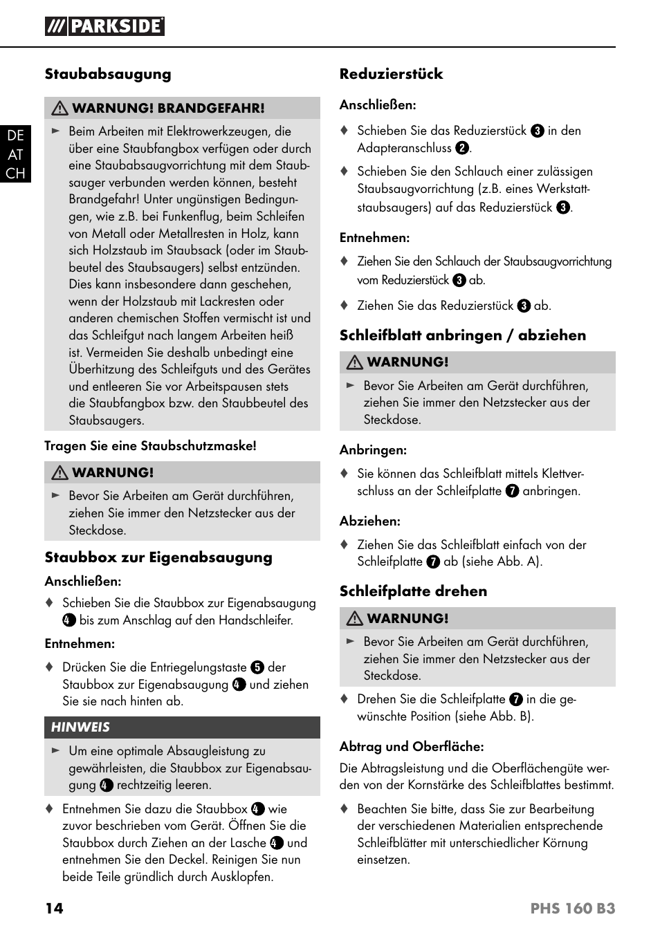 Parkside PHS 160 B3 User Manual | Page 17 / 28