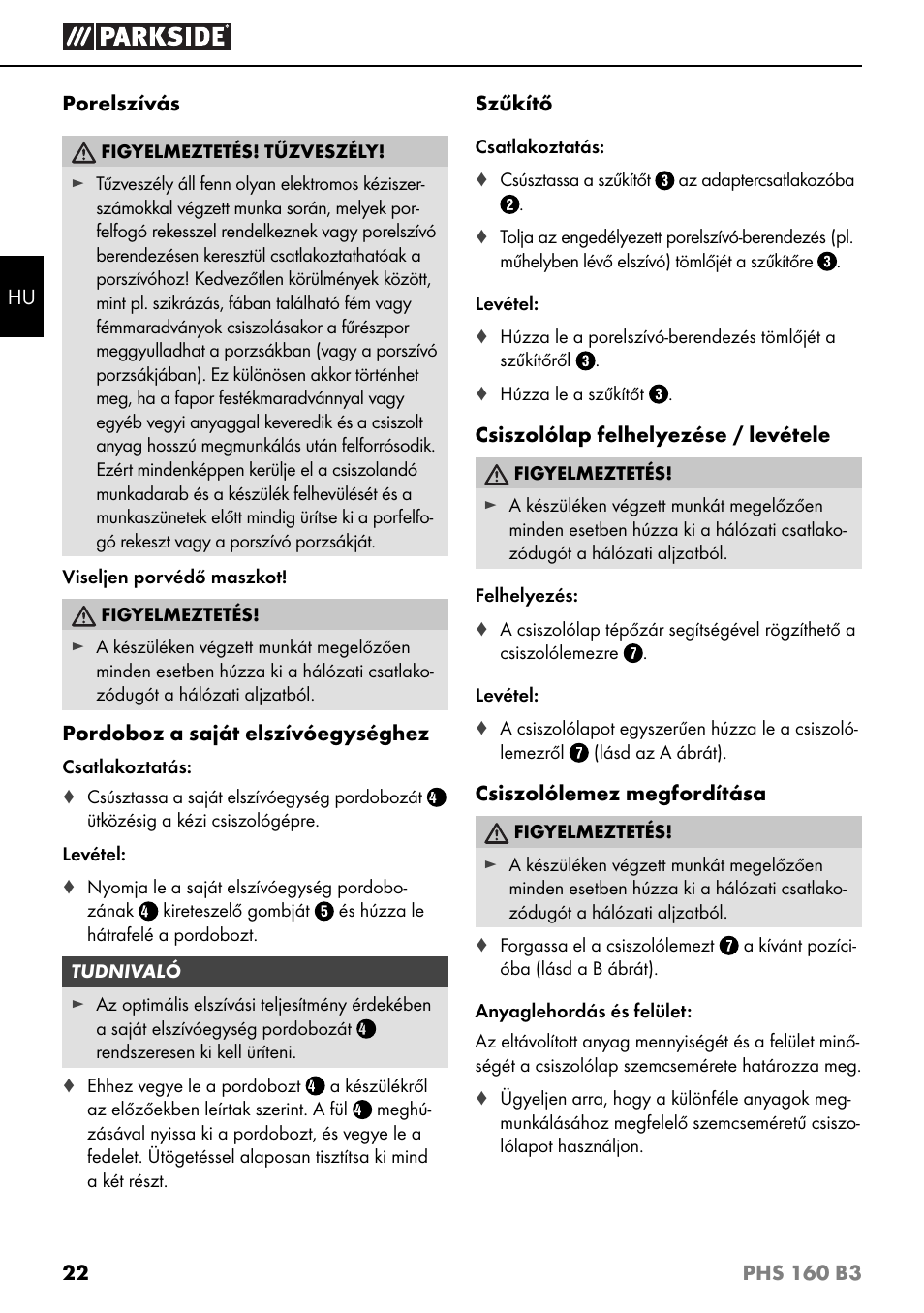 Parkside PHS 160 B3 User Manual | Page 25 / 60