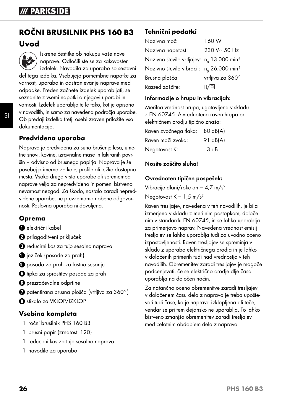 Ročni brusilnik phs 160 b3 uvod | Parkside PHS 160 B3 User Manual | Page 29 / 60