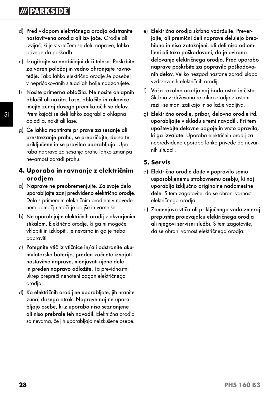 Parkside PHS 160 B3 User Manual | Page 31 / 60