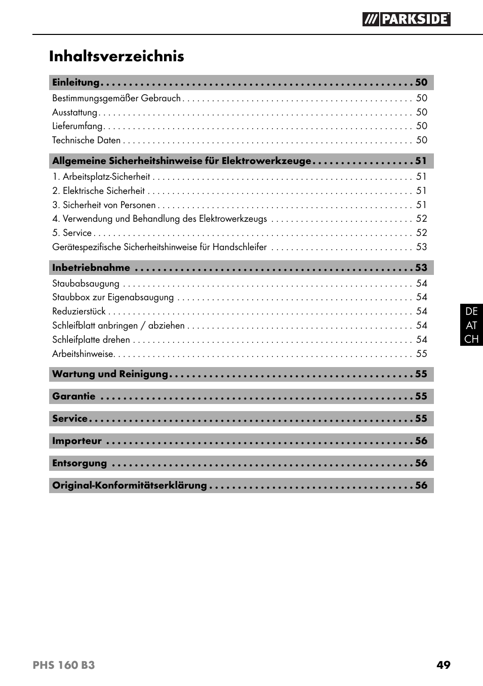 Parkside PHS 160 B3 User Manual | Page 52 / 60