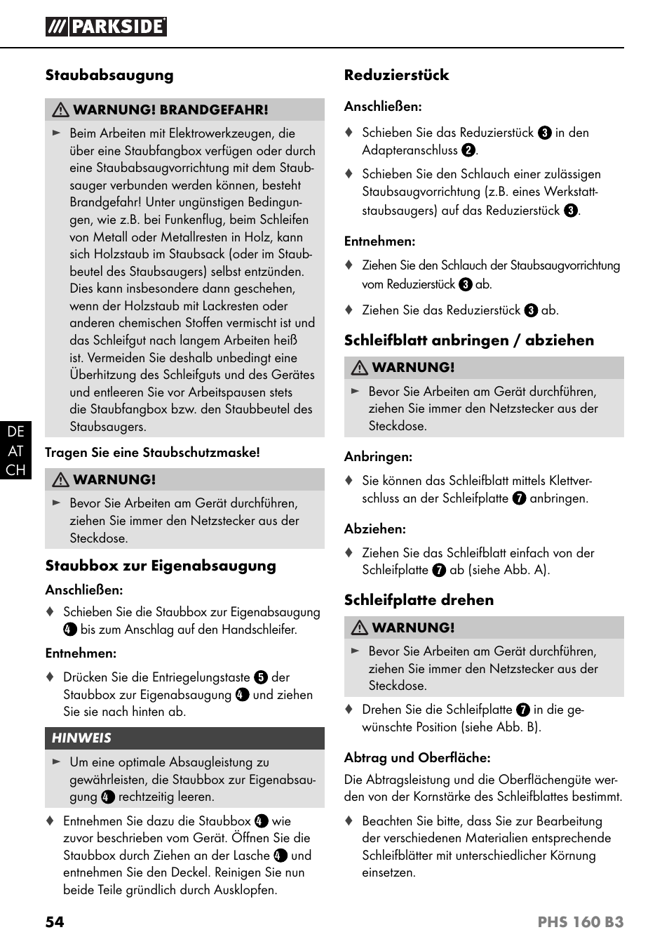 Parkside PHS 160 B3 User Manual | Page 57 / 60