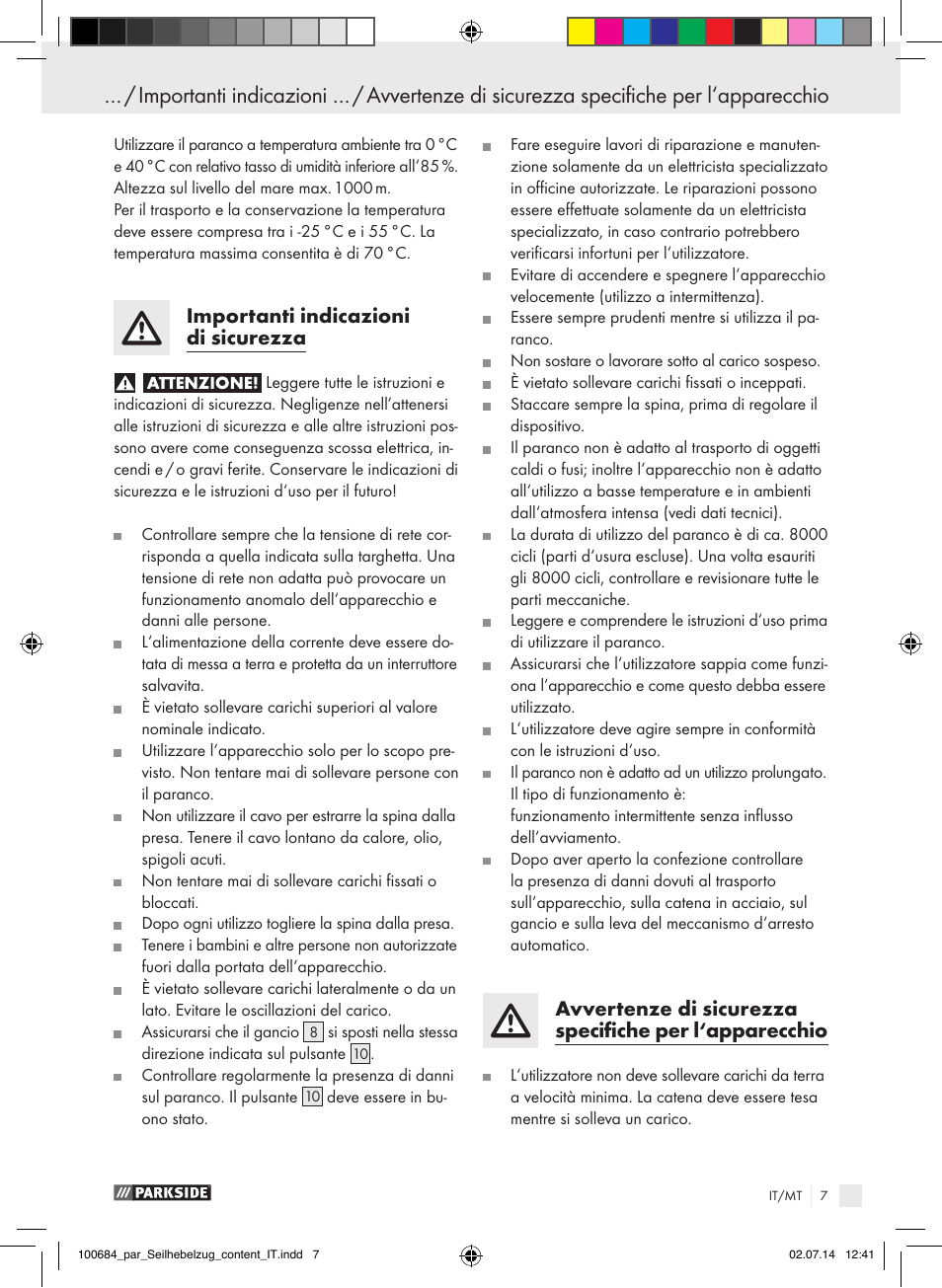 Importanti indicazioni di sicurezza | Parkside PSZ 250 B2 User Manual | Page 7 / 29