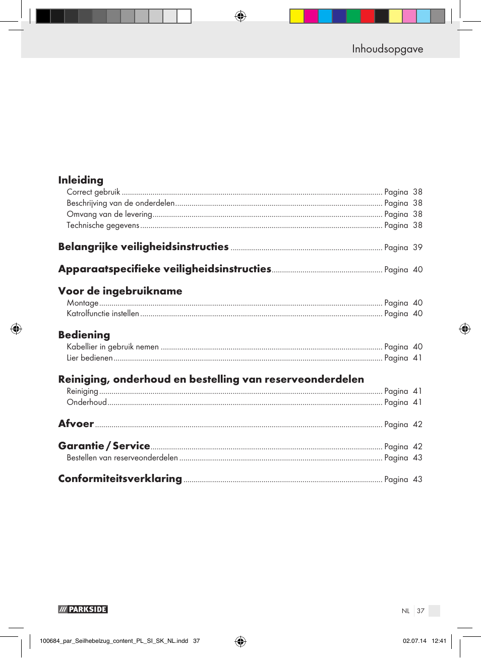 Sicherheit / bedienung inhoudsopgave | Parkside PSZ 250 B2 User Manual | Page 37 / 53