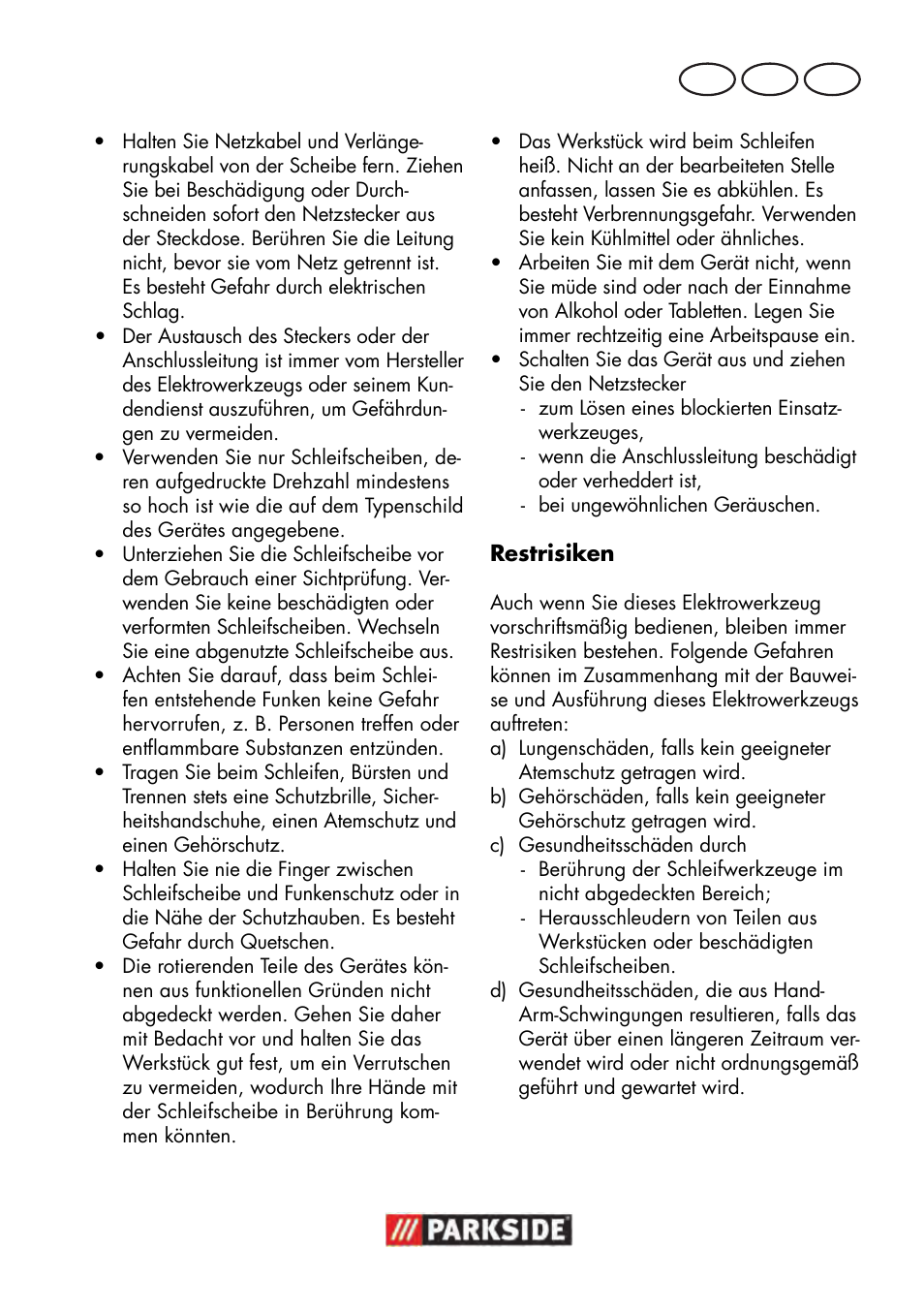 De at ch | Parkside PWS 125 B2 User Manual | Page 85 / 102