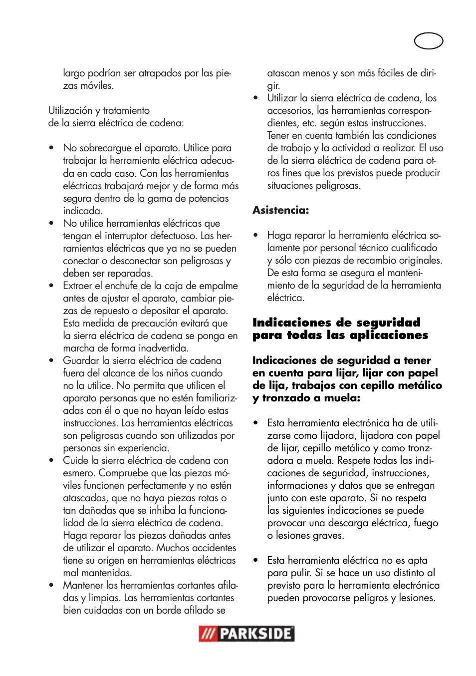 Parkside PWS 125 B2 User Manual | Page 9 / 102