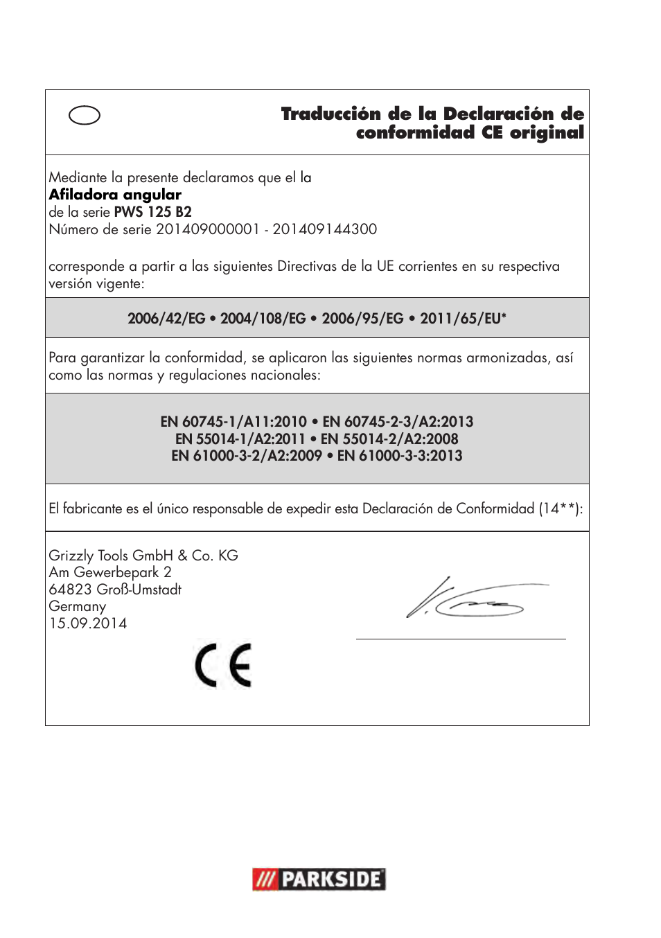 Parkside PWS 125 B2 User Manual | Page 96 / 102