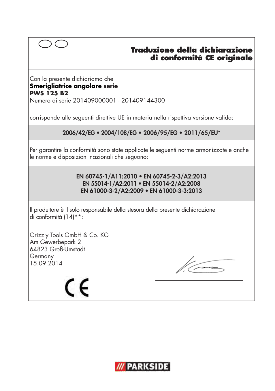 Parkside PWS 125 B2 User Manual | Page 97 / 102