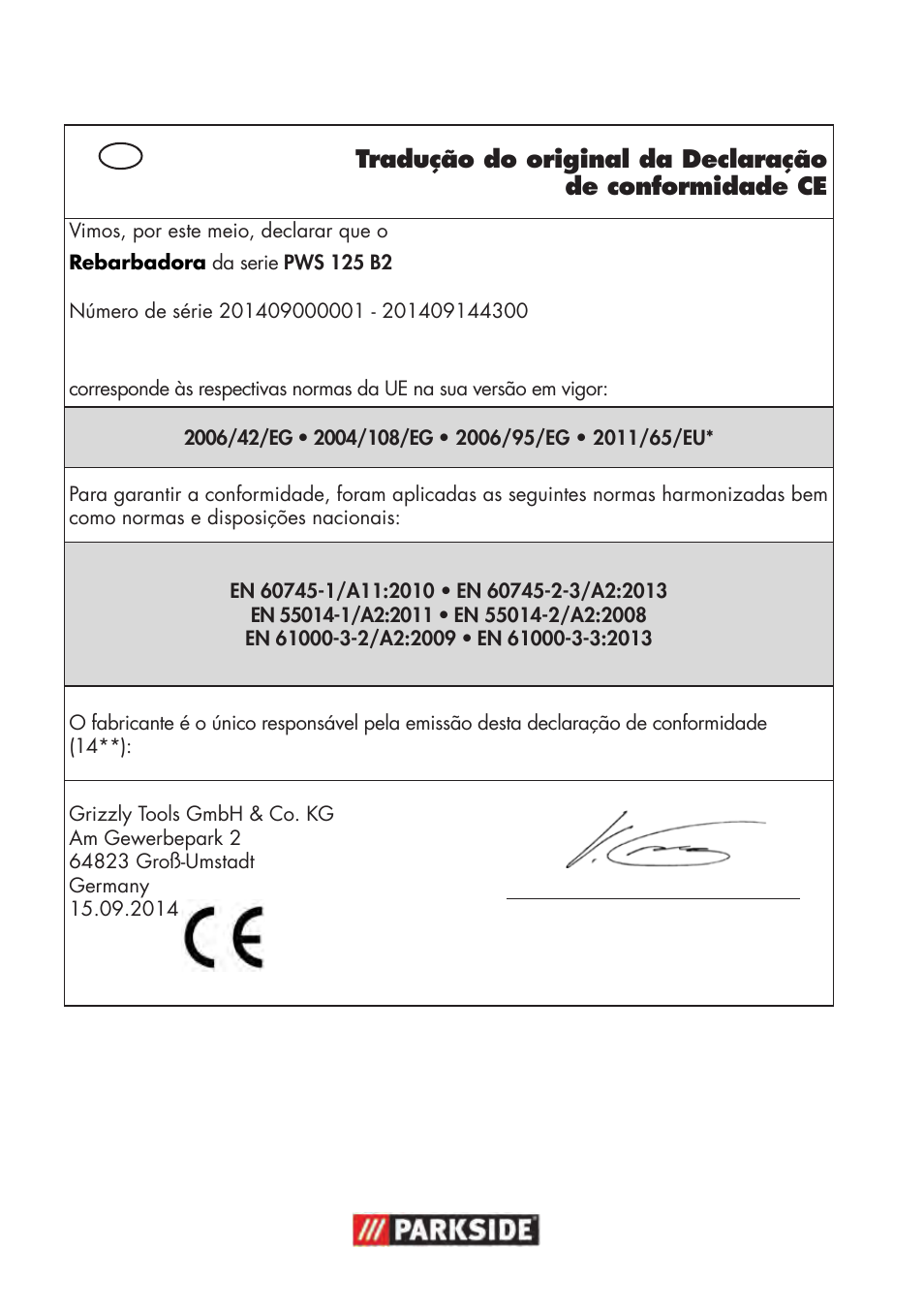 Parkside PWS 125 B2 User Manual | Page 98 / 102