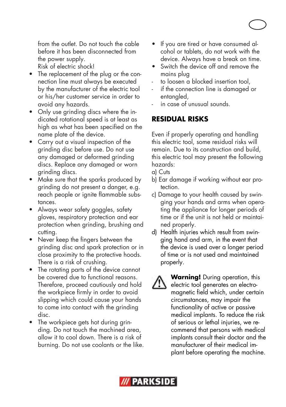 Parkside PWS 125 B2 User Manual | Page 11 / 142